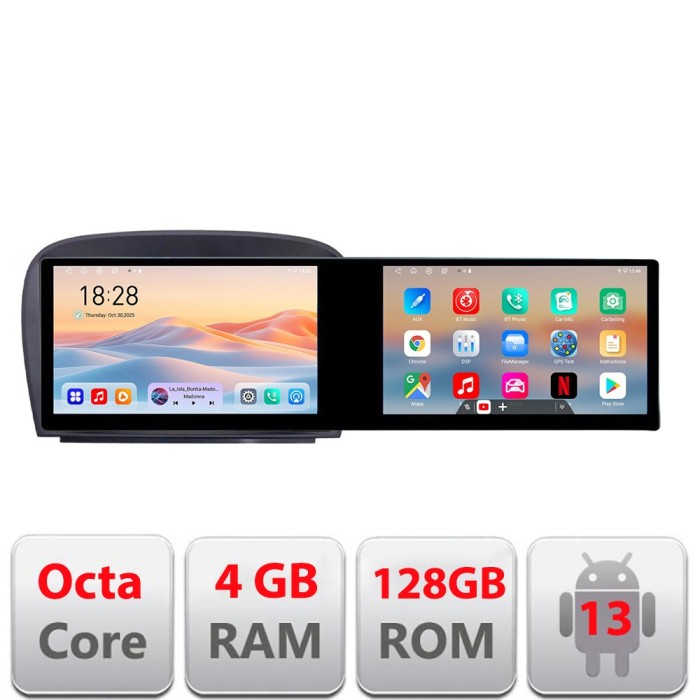 Navigatie Mercedes SL W230 2004-2011 Kit-W230 Edotec 2 ecrane 8 core 4+128 21.6 inch Incell android Wifi 5Ghz gps internet CarStore Technology