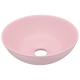 Cumpara ieftin Chiuveta de baie, roz mat, ceramica, rotund