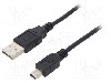 Cablu USB A mufa, USB B mini mufa, USB 2.0, lungime 1m, negru, ASSMANN - AK-300130-010-S