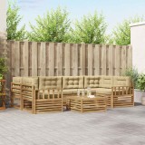 vidaXL Set de canapele de exterior cu pernă 7 pcs Alb și Bej Poliester 3390118
