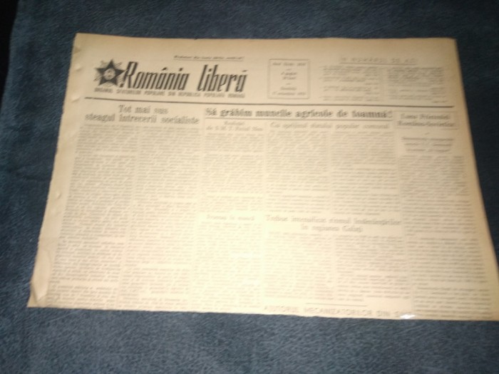 ZIARUL ROMANIA LIBERA 17 OCTOMBRIE 1953