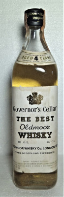 WHISKY,oldmoor, the best aged 4 years, IMP. genova ITALY cl 75 gr 40 ANII 60/70 foto