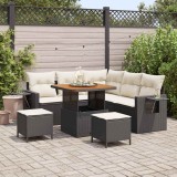 Cumpara ieftin Set de canapele pentru gradina 9 buc. 6-Locuri Negru si Crem