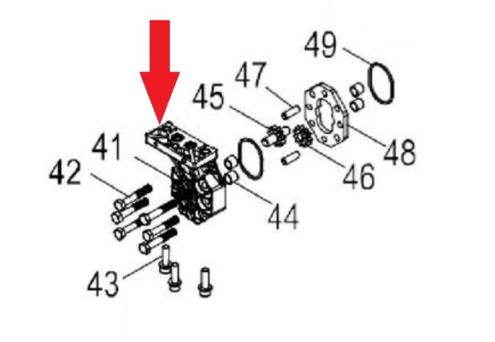 Capac pompa ulei RURIS PSDL600-41, pentru despicatoarele de lemne Ruris DL 600, Gigant SL 600, LM60