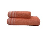Cumpara ieftin Set 2 Prosoape Linie Somon 50x100 si 70x140 cm (Bumbac 100%)