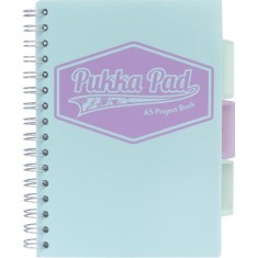 Caiet cu Spirala si Separatoare Pukka Pad Project Book Pastel A5, Dictando, Coperta Mint