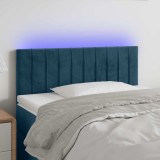 vidaXL Tăblie de pat cu LED, albastru &icirc;nchis, 90x5x78/88 cm, catifea 3121890