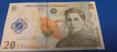 Bancnota UNC 20 lei 2023 Ecaterina Teodoroiu SERIE RADAR Rara
