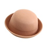 Palarie rotunda cu boruri intoarse Retro bej