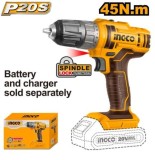 Cumpara ieftin Masina de insurubat Bormasina 45nM, 15+1 trepte, 1500rpm, 20V Fara Acumulator Ingco CDLI200515
