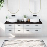 VidaXL Blat de baie, maro &icirc;nchis, 180x50x(2-6) cm, lemn masiv tratat