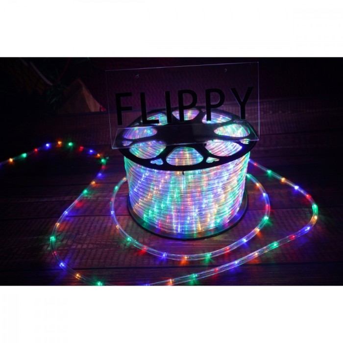 Instalatie craciun, 30 m, 720 led-uri, furtun luminos, multicolor, transformator, 8 jocuri de lumini, sectionabila, 220 v, flippy
