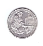 Moneda SUA 25 centi/quarter dollar 2017 P, New Jersey Ellis Island, stare buna, curata