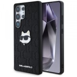 Husa pentru Samsung Galaxy S25 Ultra S938, Karl Lagerfeld, Monogram Choupette&#039;s Head, Neagra