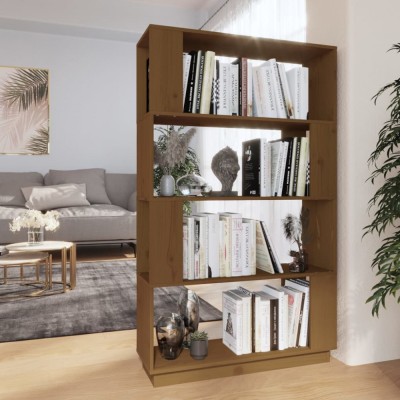 Bibliotecă/Separator cameră maro miere, 80x25x132 cm lemn pin foto