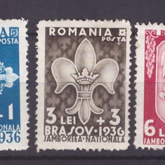 1936 - Jamboreea Brasov, serie nestampilata cu sarniere
