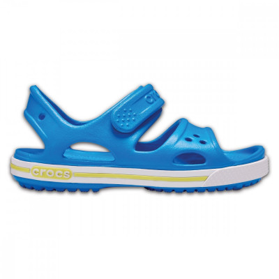 Sandale Crocs Crocband II Sandal Kids Albastru - Ocean/Tennis Ball Green foto