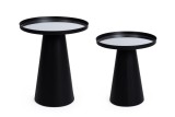 Cumpara ieftin Set 2 masute otel negru oglinda Reflex &Oslash;36x40h; &oslash;40,5x47,5h