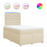 Cumpara ieftin Pat continental cu saltea, crem, 120x190 cm, textil