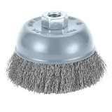 Perie de sarma tip cupa 100 mm cu filet M14, otel &icirc;ncretit, pentru polizor