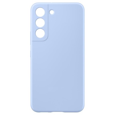 Husa din silicon compatibila cu Samsung Galaxy S22 cu protectie la camera, silk touch, interior din catifea, Sky Blue foto