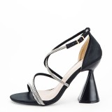 Sandale negre elegante cu toc conic BD116 130, 36 - 41, Negru