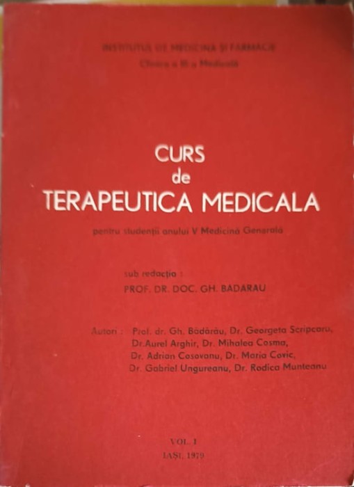CURS DE TERAPEUTICA MEDICALA-GH. BADARAU, G. SCRIPCARU, A. ARGHIR, M. COSMA, A. COSOVANU, M. COVIC, G. UNGU-214844