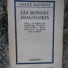 Andre Maurois , Les mondes imaginaires ,Paris ,1929 , editia 1