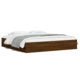 Cumpara ieftin Cadru de pat cu sertare stejar maro 200x200 cm lemn prelucrat