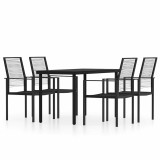 Cumpara ieftin Set de servit masa pentru gradina, 5 piese, negru