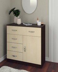 Comoda 1-3-1 Ro, Wenge + Mesteacan foto