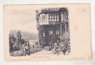 bnk cp Sinaia - Gradina Castelului Peles - uzata foto