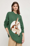 MAX&amp;Co. pulover de bumbac x CHUFY culoarea verde, călduros 2418360000000