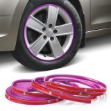 Inele de protectie si decor jante, adezive, din plastic flexibil - violet, AVEX