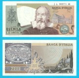 Italia (pick 103) 2000 Lire 1976 UNC; Galileo Galilei