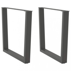 vidaXL Picioare de masă &icirc;n formă de V, 2 buc., antracit, 80x(72-73,3) cm, oțel