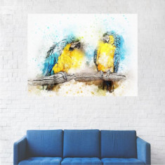 Tablou Canvas, Doi Papagali Albastri - 40 x 50 cm foto