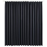 Draperie opaca, negru, 290 x 245 cm, cu carlige