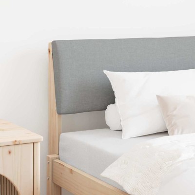 vidaXL Tăblie tapițată Gri deschis 100 cm Lemn de pin masiv 879134 foto