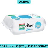Sleepy nature, servetele umede cu otet &amp;amp; bicarbonat, multisuprafete, Ocean 100 buc