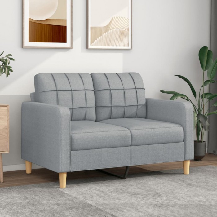 Gossi canapea cu 2 locuri, gri deschis, 120 cm, material textil