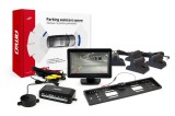 Set senzori de parcare AMiO TFT01 4,3 inch cu camera HD-402-LED, 4 senzori negri Truck, afisaj si asistenta mers inapoi pentru autoturisme mari