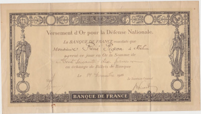 FRANTA versement d&amp;#039;or pour la defense nationale 1916 AXF foto