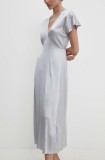 Answear Lab rochie culoarea gri, midi, evazată