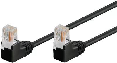 Cablu patch UTP CAT5e RJ45 2x90 3m CCA negru Goobay foto