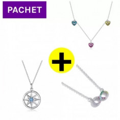 Pachet promo colier din argint infinit + colier star + colier colorful heart