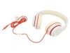 Căști Over-Ear cu Microfon Alb-Roșu Jack 3,5mm 1,8m