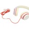 Căști Over-Ear cu Microfon Alb-Roșu Jack 3,5mm 1,8m