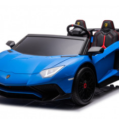 Masinuta electrica pentru copii 3-15 ani, Lamborghini Aventador SV 300W 24V Premium, culoare Albastra