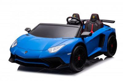 Masinuta electrica pentru copii 3-15 ani, Lamborghini Aventador SV 300W 24V Premium, culoare Albastra foto